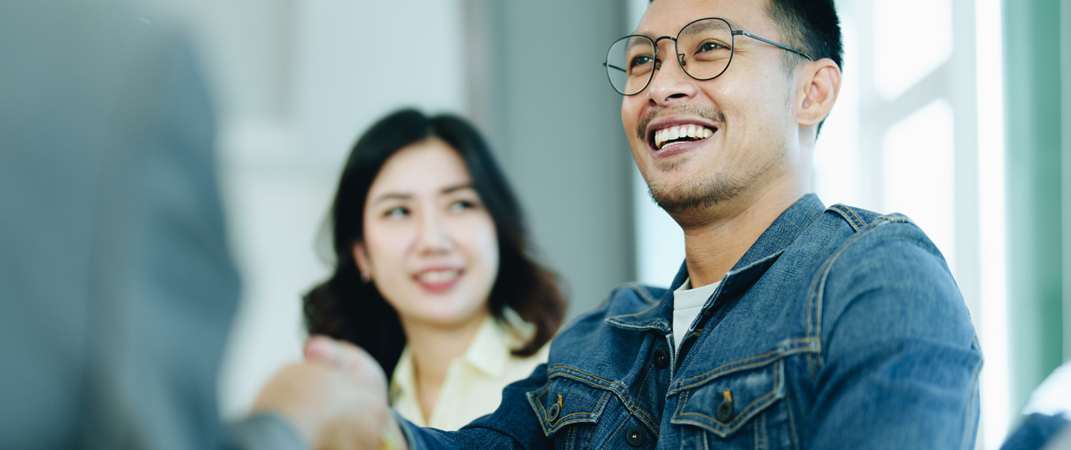 The Bank's Mortgage Officers Shake Hands With Customers