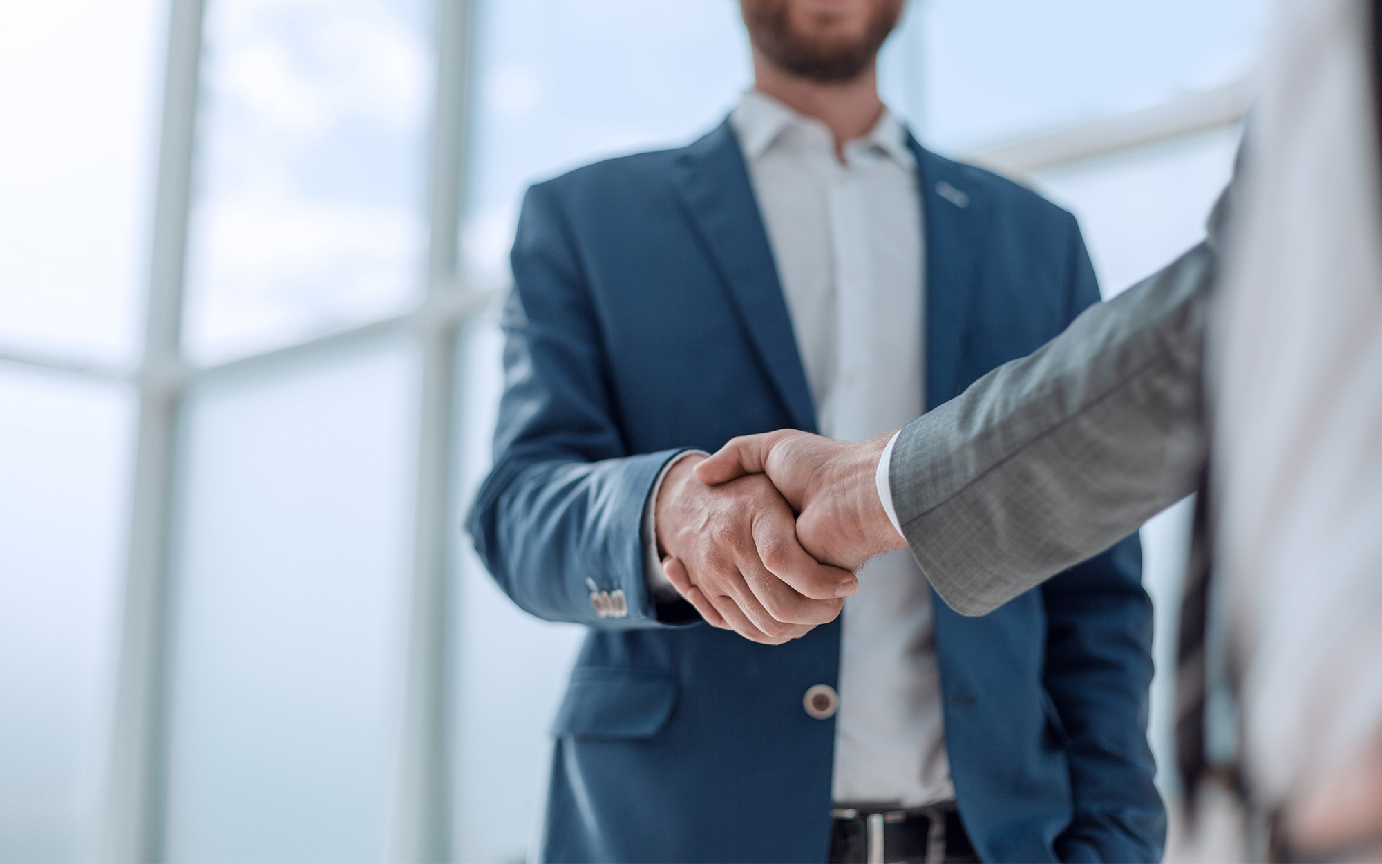 Business Partners Shaking Hands . Concept Of Partnership